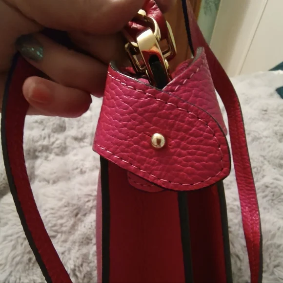 Toro Firenze Italian Genuine Leather Pink Bag - Picture 15 of 16